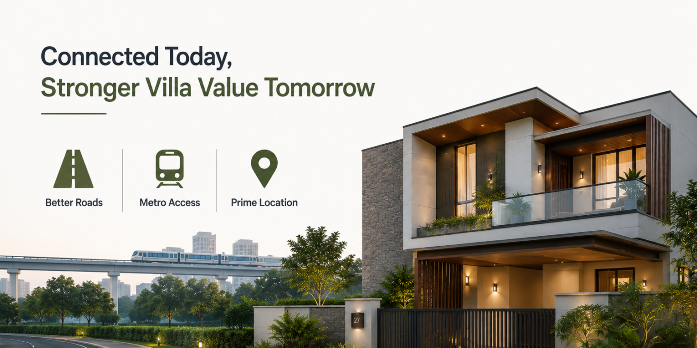 Modern villa near Sarjapur Road highlighting strong connectivity, metro access, and rising property value.