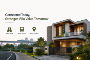 Modern villa near Sarjapur Road highlighting strong connectivity, metro access, and rising property value.