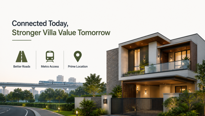 Modern villa near Sarjapur Road highlighting strong connectivity, metro access, and rising property value.
