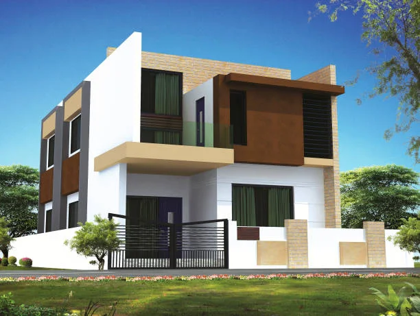 Luxury 4BHK villa with modern construction design, strong architecture, elegant exterior, and premium residential surroundings.