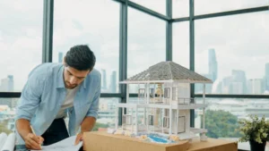 Villa construction project with transparent planning and buyer communication building trust and confidence.