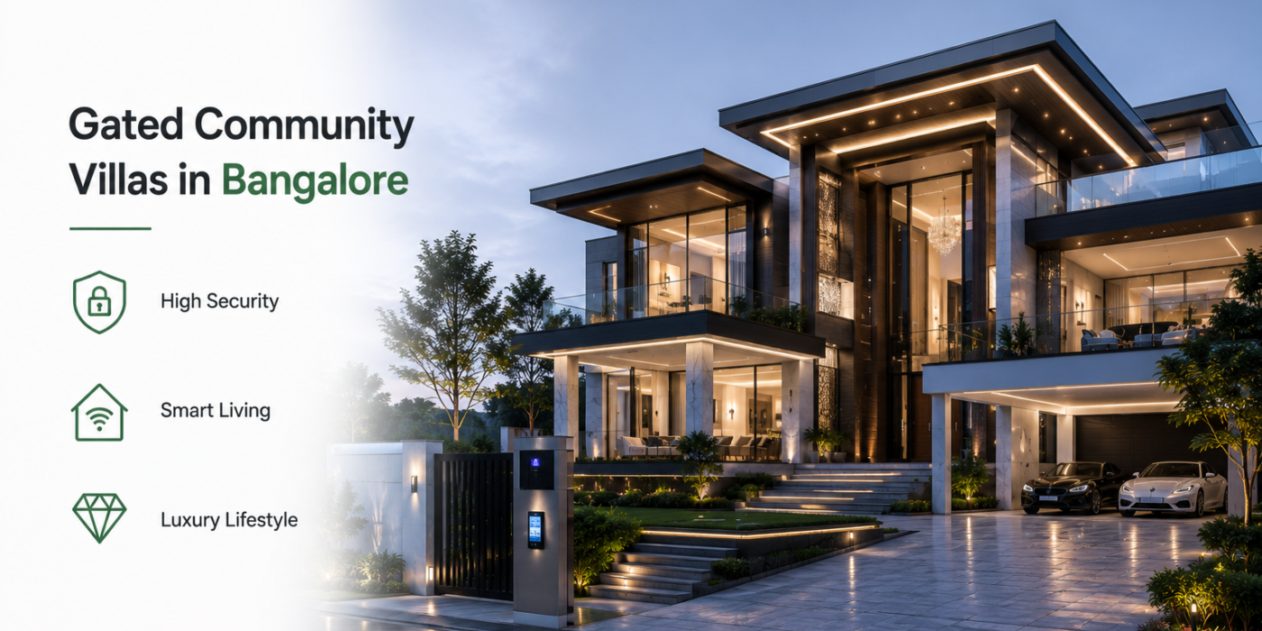 Luxury gated community villa in Bangalore with family-friendly amenities, advanced security, and modern living spaces.