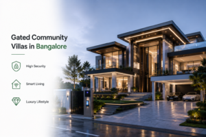 Luxury gated community villa in Bangalore with family-friendly amenities, advanced security, and modern living spaces.