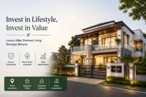 Premium villa community in Bangalore featuring luxury homes, landscaped surroundings, modern amenities, and a secure residential environment.