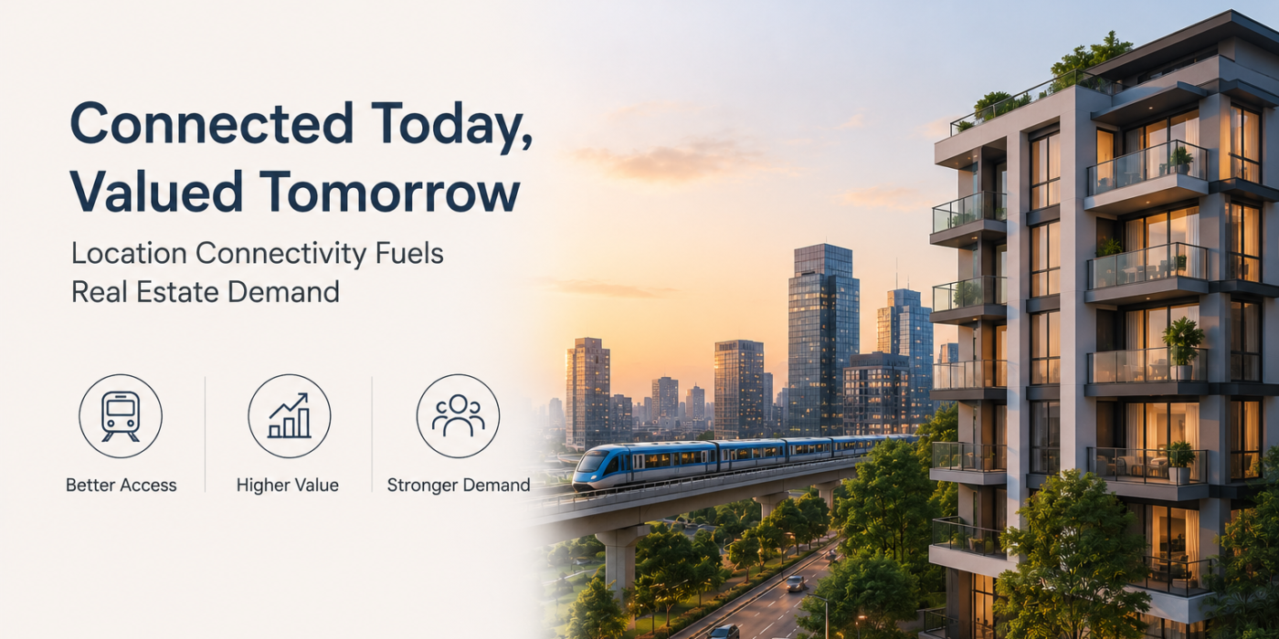 Modern residential development with excellent transport connectivity highlighting the impact of location on real estate demand.