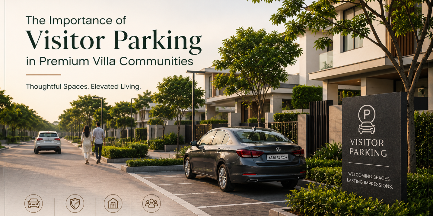 Cars parked at the gate to the villas and a quite road